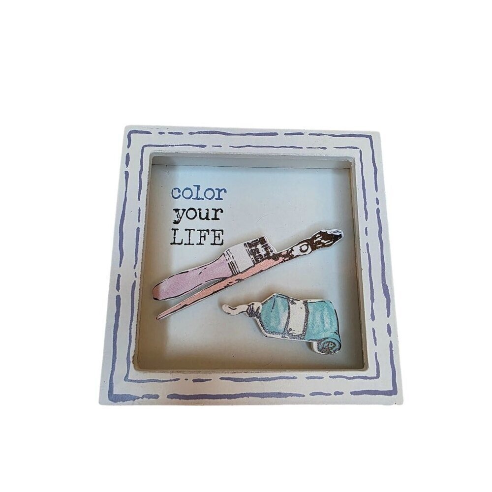 Color Your Life Tabletop Art Shadow‎ Box Decor